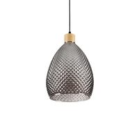 Lustra moderna fumurie abajur sticla 1xE27/60W, BERGEN-1 SP1 238746 Ideal Lux