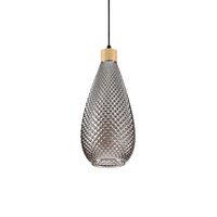 Lustra moderna fumurie abajur sticla 1xE27/60W, BERGEN-2 SP1 238838 Ideal Lux