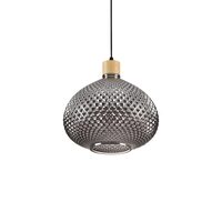 Lustra moderna fumurie abajur sticla 1xE27/60W, BERGEN-3 SP1 238920 Ideal Lux