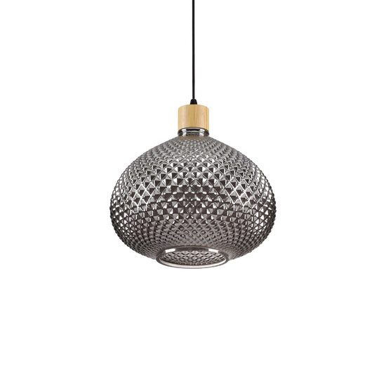 Lustra moderna fumurie abajur sticla 1xE27/60W, BERGEN-3 SP1 238920 Ideal Lux