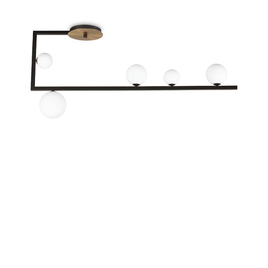 Plafoniera look industrial abajururi sticla 5xG9/15W, BIRDS PL5 273631 Ideal Lux