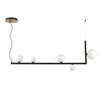 Lustra look industrial abajururi sticla 5xG9/15W, BIRDS SP5 273648 Ideal Lux