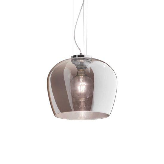 Lustra moderna abajur sticla fume 1xE27/60W, BLOSSOM SP1 241517 Ideal Lux