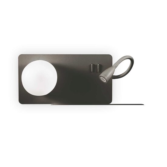 Aplica moderna neagra 1xG9/28W si LED 3W/190lm/3000K, BOOK-2 AP 174846 Ideal Lux