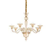 Candelabru clasic sticla ambra 8xE14/40W, BRIGITTA SP8 199412 Ideal Lux
