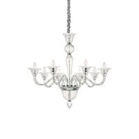 Candelabru clasic sticla transparenta 8xE14/40W, BRIGITTA SP8 199382 Ideal Lux