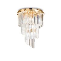 Plafoniera moderna aurie cu cristale 12xE14/40W, CARLTON PL12 213507 Ideal Lux