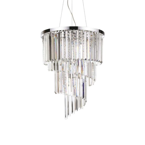 Candelabru modern cromat cu cristale 12xE14/40W, CARLTON SP12 166247 Ideal Lux