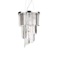 Candelabru modern cromat cu cristale 8xE14/40W, CARLTON SP8 117737 Ideal Lux