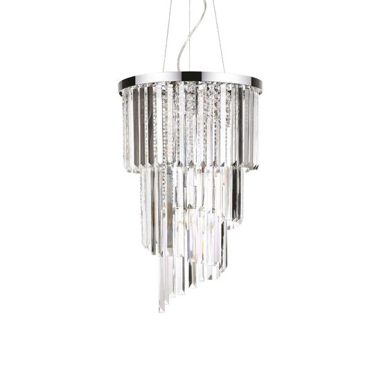 Candelabru modern cromat cu cristale 8xE14/40W, CARLTON SP8 117737 Ideal Lux