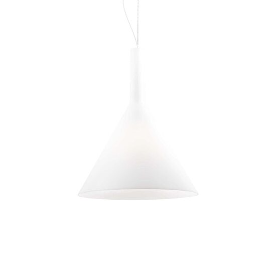 Lustra moderna alba abajur sticla 1xE27/60W, COCKTAIL SP1 Big 074313 Ideal Lux