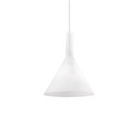 Lustra moderna alba abajur sticla 1xE14/40W, COCKTAIL SP1 Small 074337 Ideal Lux