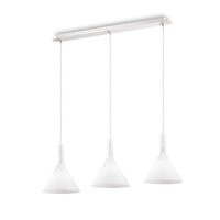 Lustra moderna alba abajururi sticla 3xE14/40W, COCKTAIL SP3 074245 Ideal Lux