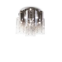 Plafoniera moderna fume abajur sticla ondulata 6xE27/52W, COMPO PL6 172828 Ideal Lux