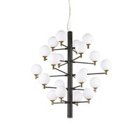 Candelabru modern negru abajururi sticla 20xG9/4W, COPERNICO SP20 197333 Ideal Lux