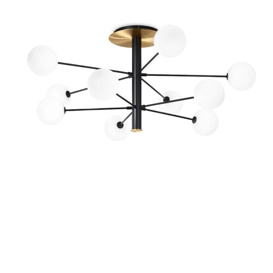Candelabru modern abajururi sticla alba gravata 10xG9/15W, Cosmopolitan 273693 Ideal Lux