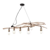 Lustra rustica din lemn natural 6xE27/60W, Driftwood SP6 180922 Ideal Lux