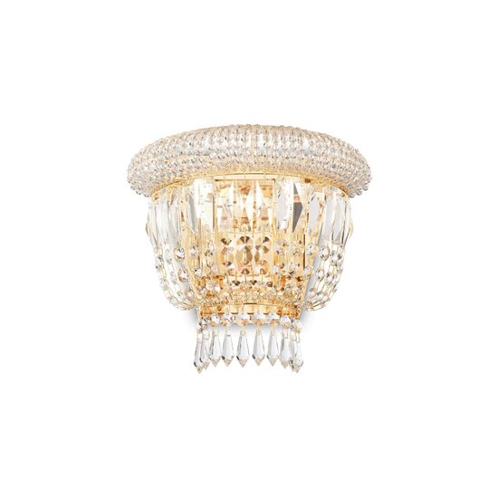 Aplica clasica aurie din cristal 2xE14/28W, DUBAI AP2 201023 Ideal Lux