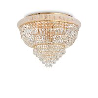 Plafoniera clasica aurie din cristal 24xE14/28W, DUBAI PL24 243498 Ideal Lux
