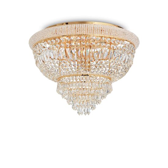 Plafoniera clasica aurie din cristal 24xE14/28W, DUBAI PL24 243498 Ideal Lux