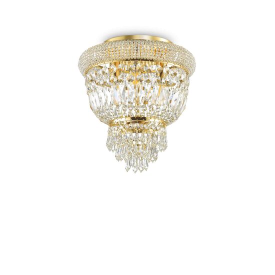 Plafoniera clasica aurie din cristal 3xE14/28W, DUBAI PL3 200996 Ideal Lux