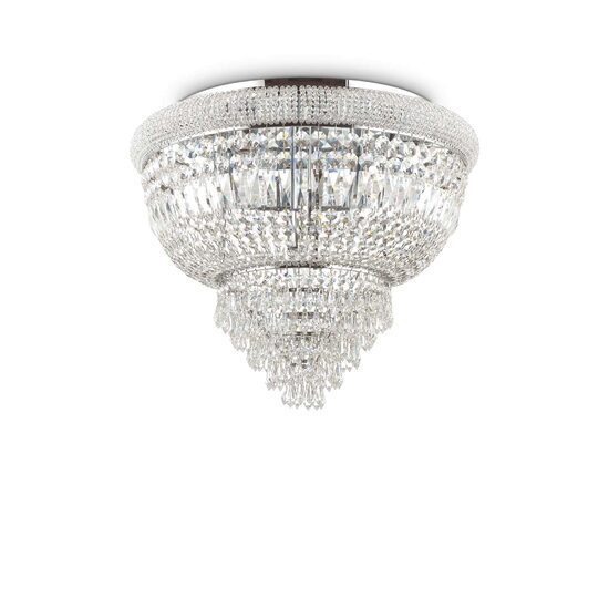 Plafoniera clasica cromata din cristal 6xE14/28W, DUBAI PL6 207186 Ideal Lux