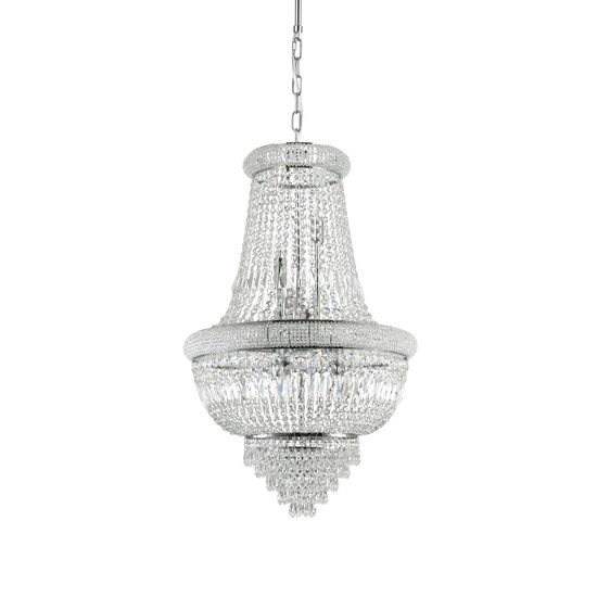 Candelabru clasic cromat din cristal 10xE14/28W, DUBAI SP10 215969 Ideal Lux