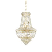 Candelabru clasic auriu din cristal 10xE14/28W, DUBAI SP10 207216 Ideal Lux