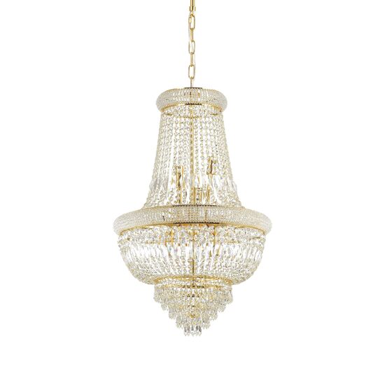 Candelabru clasic auriu din cristal 10xE14/28W, DUBAI SP10 207216 Ideal Lux