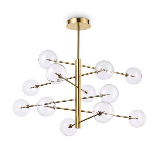 Candelabru modern alama abajururi sticla 12xG4/2W, Equinoxe SP12 200125 Ideal Lux