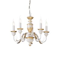 Candelabru clasic din rasina alb antichizat 5xE14/40W, FIRENZE SP5 012865 Ideal Lux