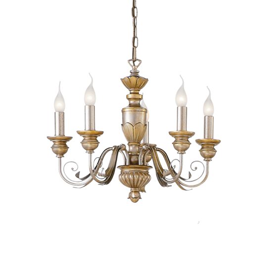 Candelabru clasic din rasina auriu antichizat 5xE14/40W, FIRENZE SP5 020822 Ideal Lux