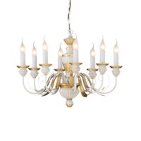 Candelabru clasic din rasina alb antichziat 8xE14/40W, FIRENZE SP8 012872 Ideal Lux