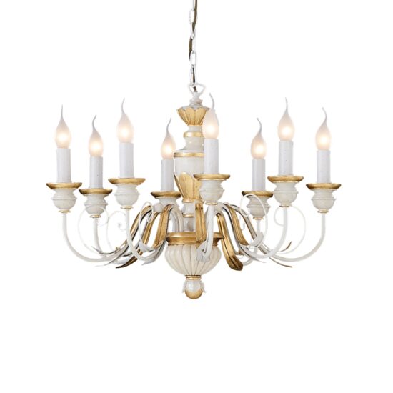 Candelabru clasic din rasina alb antichziat 8xE14/40W, FIRENZE SP8 012872 Ideal Lux