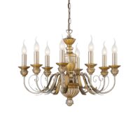 Candelabru clasic din rasina auriu antichizat 8xE14/40W, FIRENZE SP8 020839 Ideal Lux