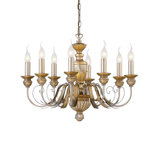 Candelabru clasic din rasina auriu antichizat 8xE14/40W, FIRENZE SP8 020839 Ideal Lux