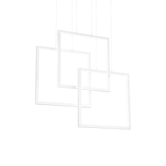Lustra moderna alba LED 80W/8550lm/3000K, FRAME SP Quadrato 253596 Ideal Lux