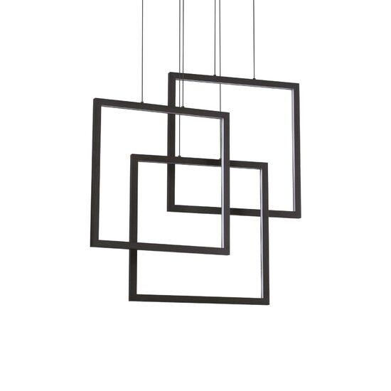 Lustra moderna neagra LED 80W/8550lm/3000K, FRAME SP Quadrato 269375 Ideal Lux