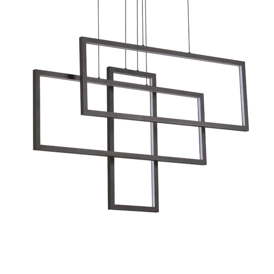 Lustra moderna neagra LED 93W/10700lm/3000K, FRAME SP Rettangolo 269382 Ideal Lux
