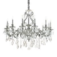 Candelabru clasic argintiu cu cristale 12xE14/40W, Gioconda SP12 164953 Ideal Lux