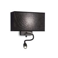 Aplica moderna neagra 1xE27/60W si LED 1.5W/50lm/3000K, Hotel AP2 215709 Ideal Lux