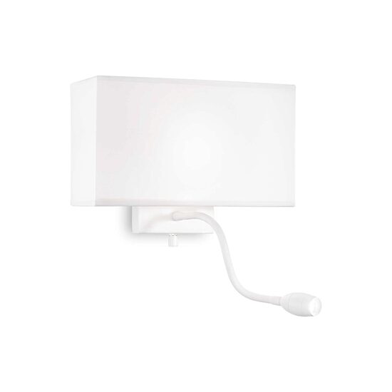 Aplica moderna alba 1xE27/60W si LED 1.5W/50lm/3000K, Hotel AP2 215693 Ideal Lux