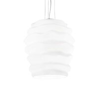 Lustra moderna alba abajur sticla 1xE27/60W, KARMA SP1 Big 132365 Ideal Lux