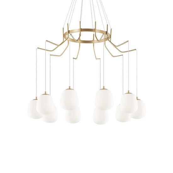 Candelabru modern alama satinata 10xG9/15W, KAROUSEL SP10 206394 Ideal Lux