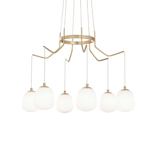 Candelabru modern alama satinata 6xG9/15W, KAROUSEL SP6 206387 Ideal Lux