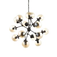 Candelabru look industrial abajururi sticla 18xE27/42W, KEPLER SP18 162478 Ideal Lux