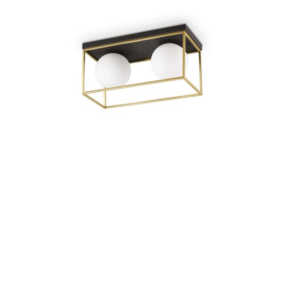 Plafoniera moderna aurie abajururi sticla 2xE14/28W, Lingotto PL2 198149 Ideal Lux