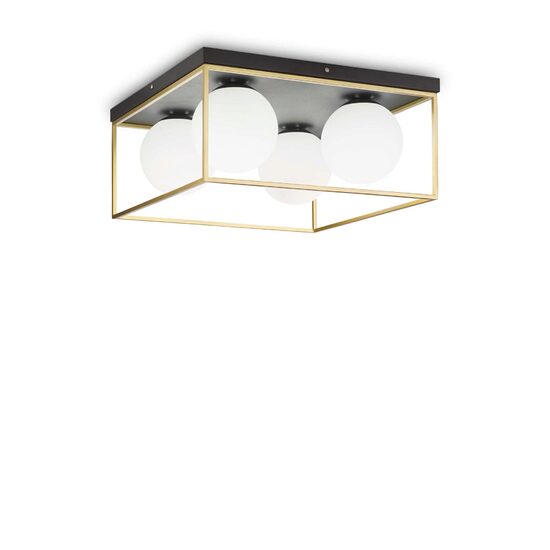Plafoniera moderna aurie abajururi sticla 4xE14/28W, Lingotto PL4 198156 Ideal Lux