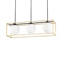 Lustra moderna aurie abajur sticla 3xE14/28W, Lingotto SP3 198125 Ideal Lux
