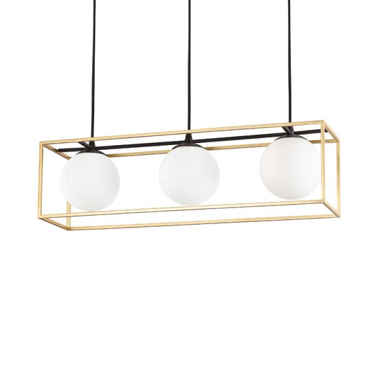 Lustra moderna aurie abajur sticla 3xE14/28W, Lingotto SP3 198125 Ideal Lux